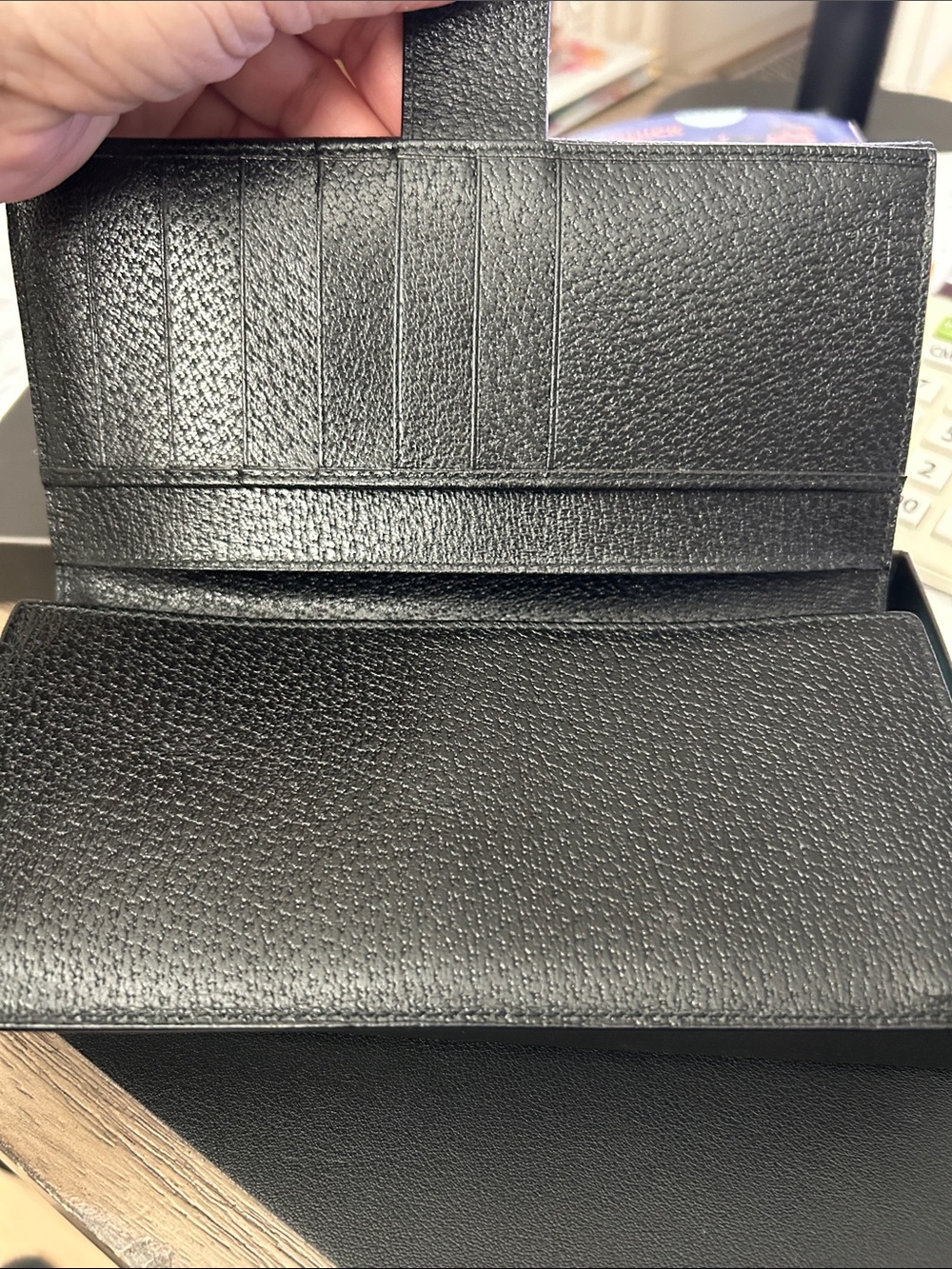 NEW Gucci Leather & Canvas Long Black Wallet - Picture 5 of 8